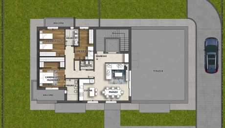 Pianta attico Nuova costruzione NZEB Montebelluna Via Feratine