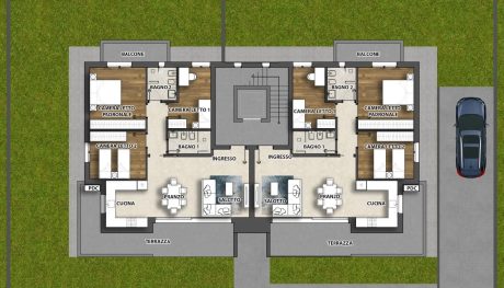 Pianta piano primo Nuova costruzione NZEB Montebelluna Via Feratine